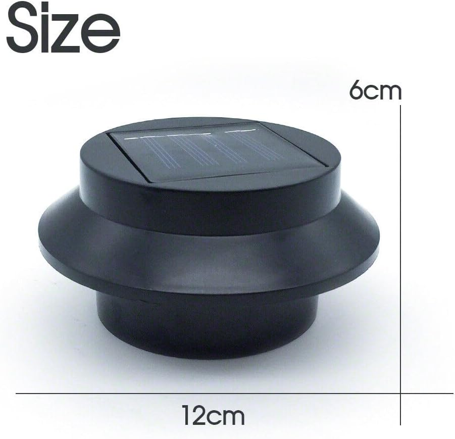 Leona Co 3Leds Solar Panel Black Solar Power Powered Outdoor Garden Light Gutter Fence LED Wall Bracket (2) image number 5