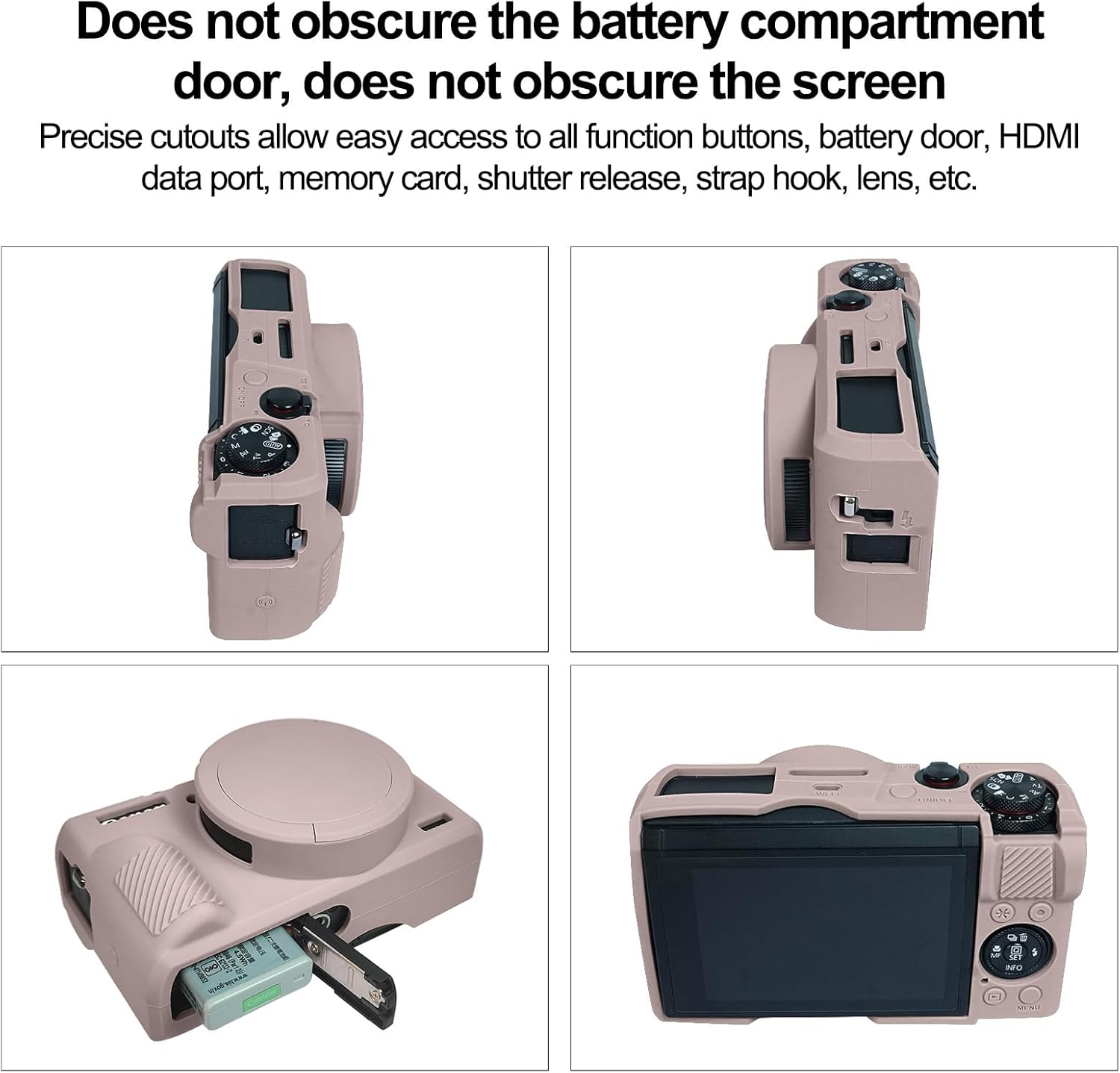 Easy Hood Protective Case for Canon Powershot G7X Mark, Tiffany Pink, Removable Lens Cover, Camera Cases and Bags image number 2