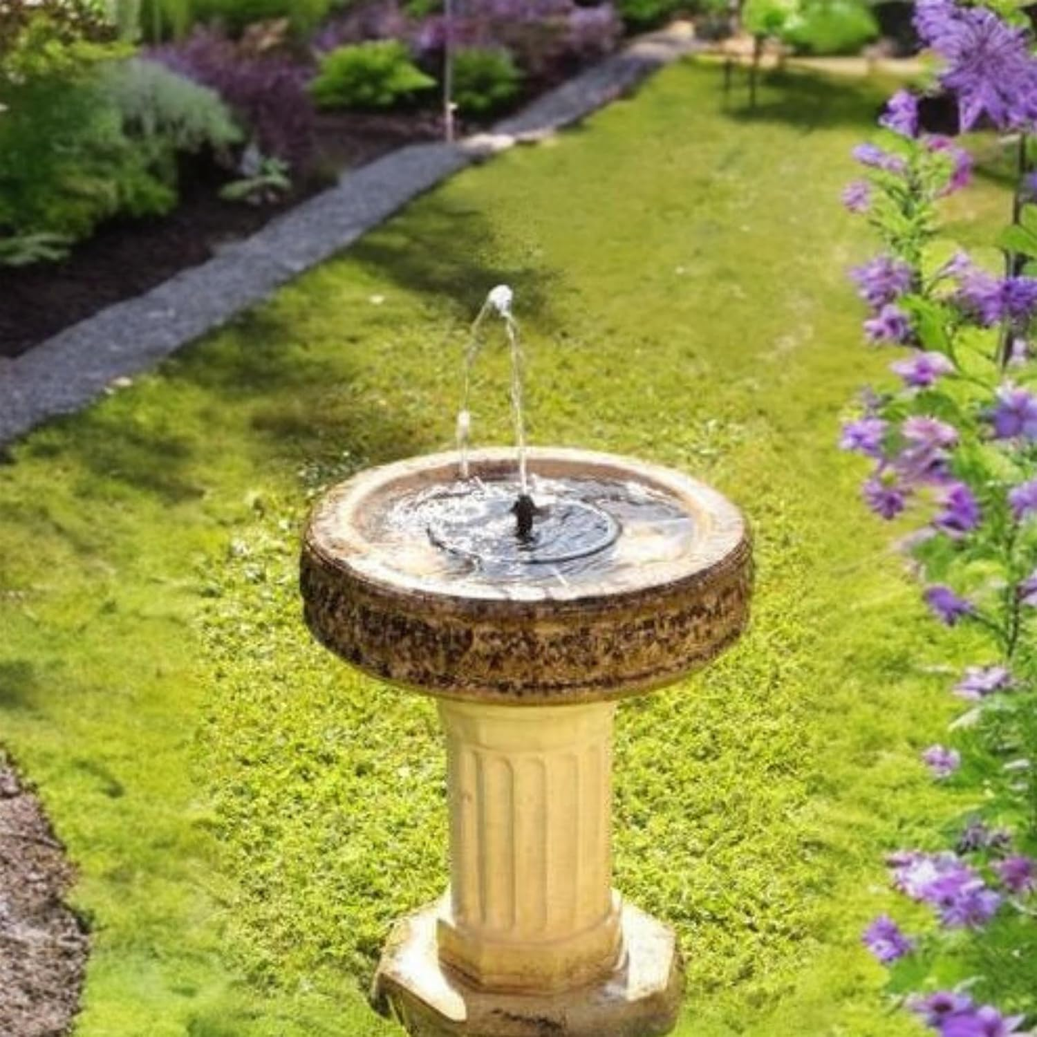 Blagdon Liberty Solar Floating Fountain Pump for Small Ponds, Water Features, Bird Baths, with Crystal Glass Panel, Five Fountain Displays, All Fittings Included, Max Flow Rate 180 Ltr/Hr, 2.2 Watts