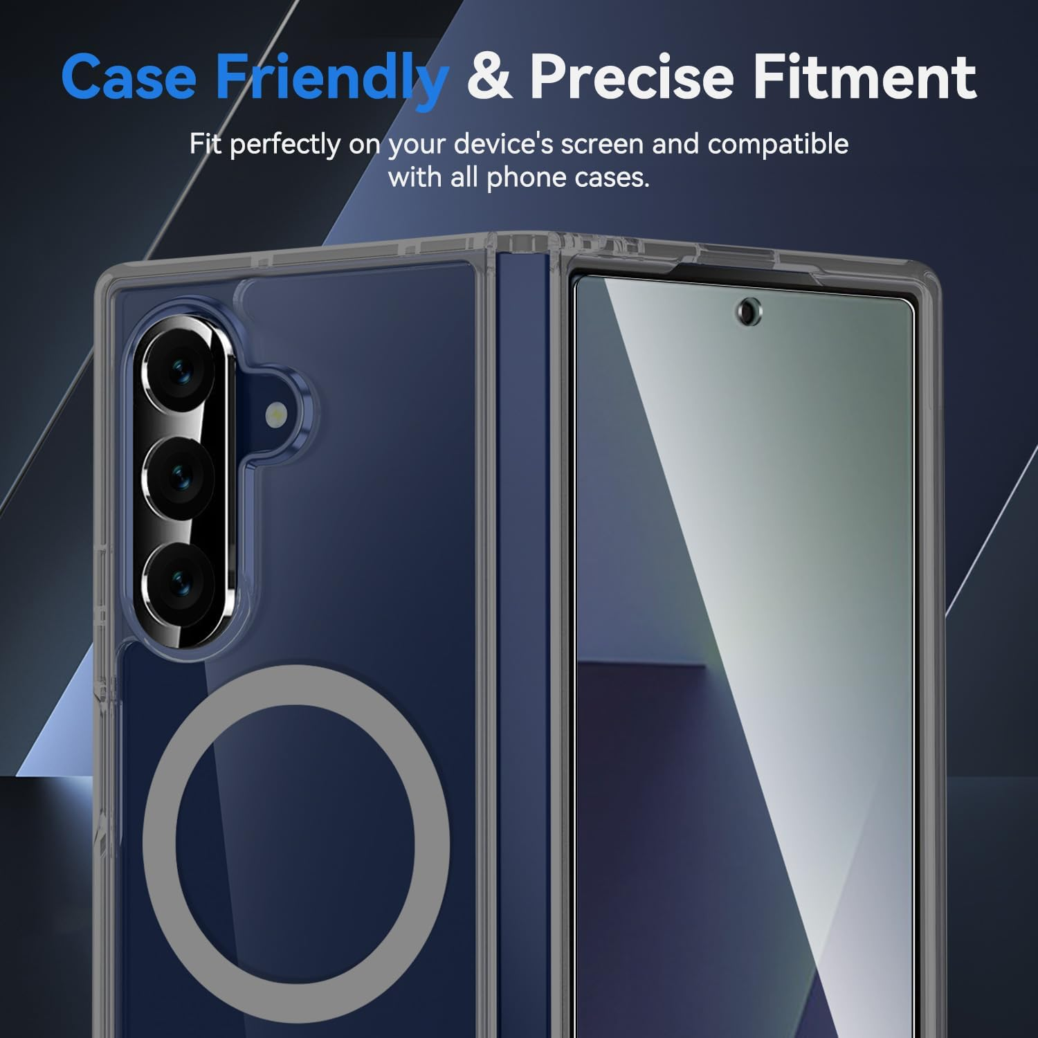 [2+2 Pack] T Tersely 9H Tempered Glass Screen Protector for Samsung Galaxy Fold 7 5G (2025), anti Scratch, Full Cover, Easy Install, 2 Pack Screen Protector and 2 Pack Camera Lens Protector image number 4