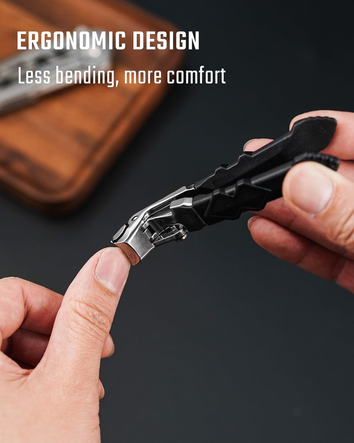 Keyunity KN03 Nail Clippers for Seniors, Lockable Toenail Cutter, Wide Jaw Opening Nail Trimmer for Thick Nails