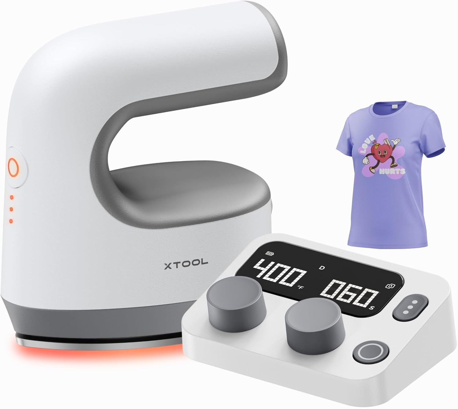 Xtool Mini Heat Press Machine with Wireless Control Pod- Ultra Light Portable Small Heat Press Machine for T-Shirts Shoes Hats, 4 Custom Presets & Fast Heating Mini Iron for Crafting Heating Transfer image number 6