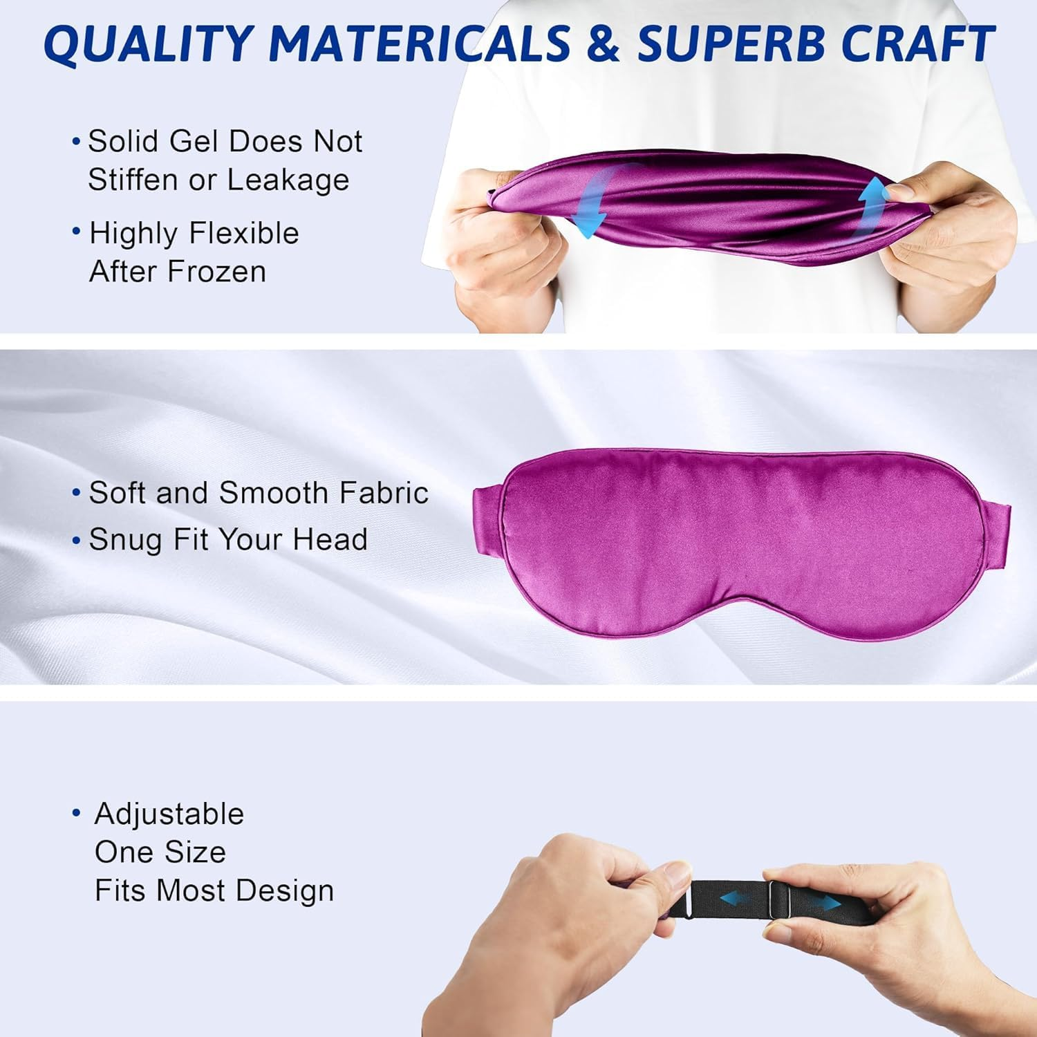 Cooling Eye Mask for Puffy Eyes, Cold Eye Mask Eye Ice Pack for after Eyes Surgery, Tension Stress Relief, Itchy Eyes, Headaches, Dark Circles - Purple - Purple image number 2