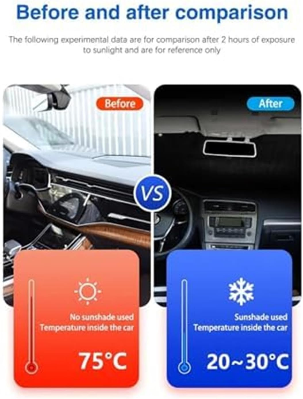 Pexorin Car Sun Shades, for VW, for Caddy, 2K, for Maxi 2003-2019 2010 2011 2012 2013 Car Full Sun Visor Protection Window Sun Visor Sunshade Cover Accessories Car Window Shades(All Sunshades) Car Ful - Black Front Windshield image number 3