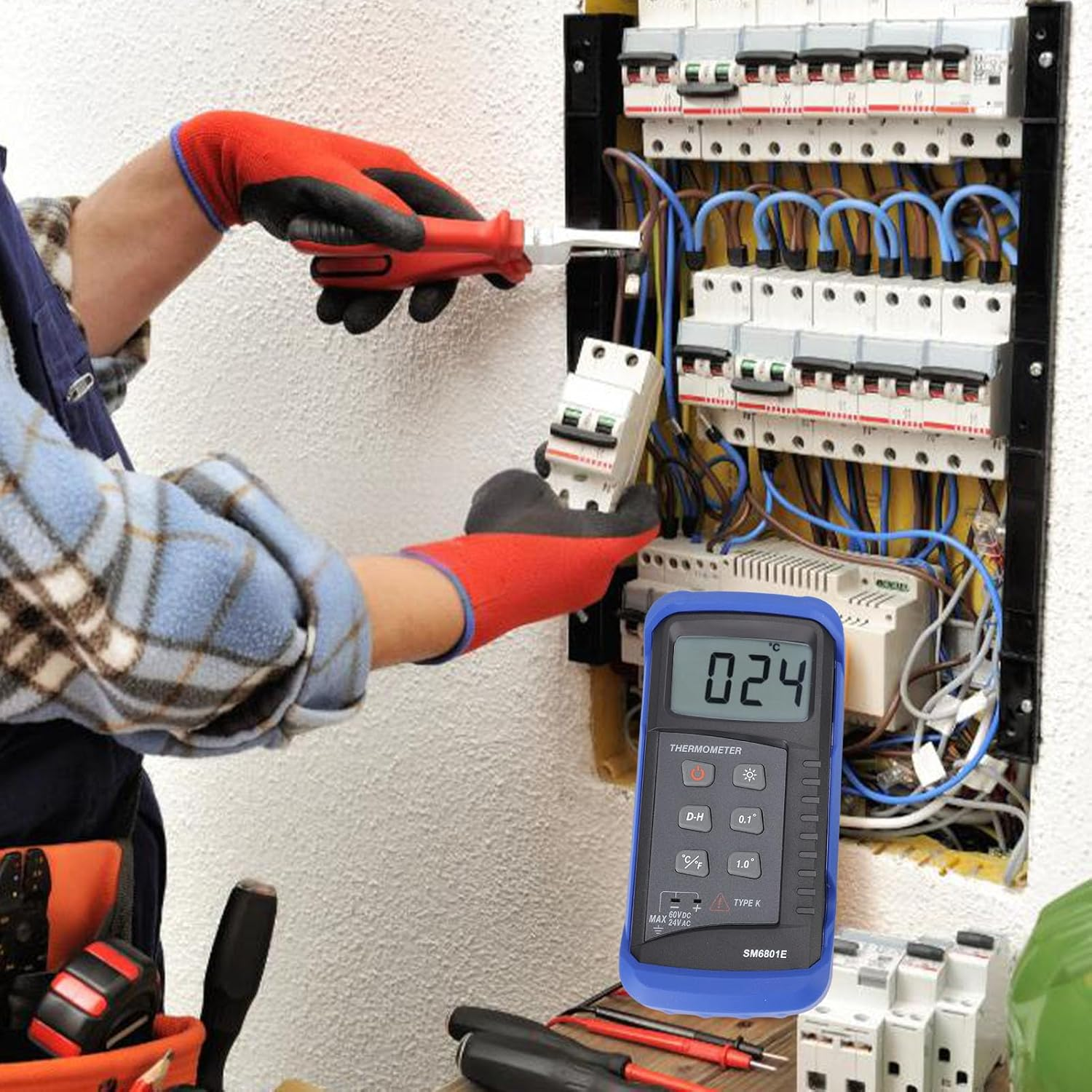 Jectse Accurate Thermocouple Temperature Tester with Backlight LCD Display - Versatile High/Low Temperature Measurement - ABS Material image number 3