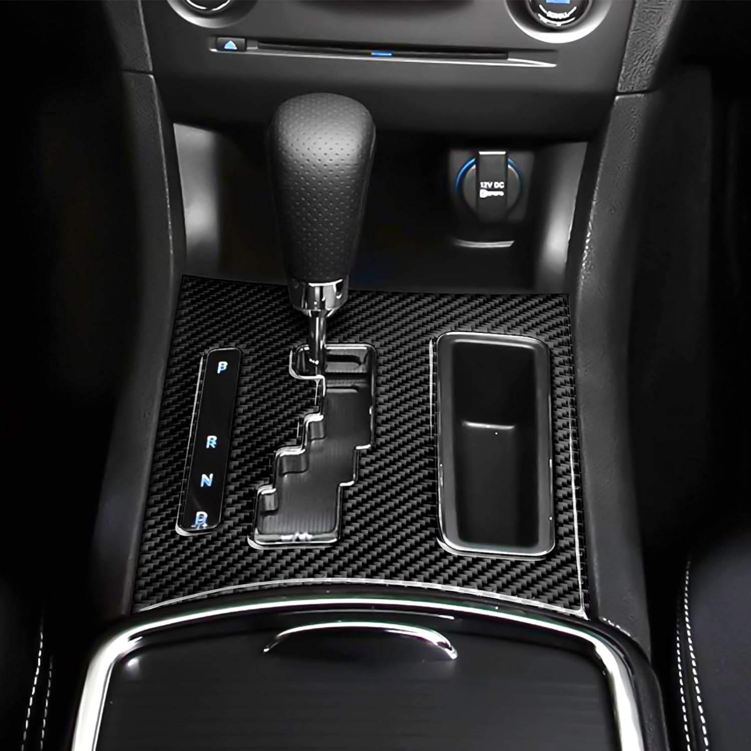 Car Carbon Fiber Gear Shift Panel Decals for 2011 2012 2013 2014 Chrysler 300 Accessories Interior Stickers - Air Vent Trim image number 3