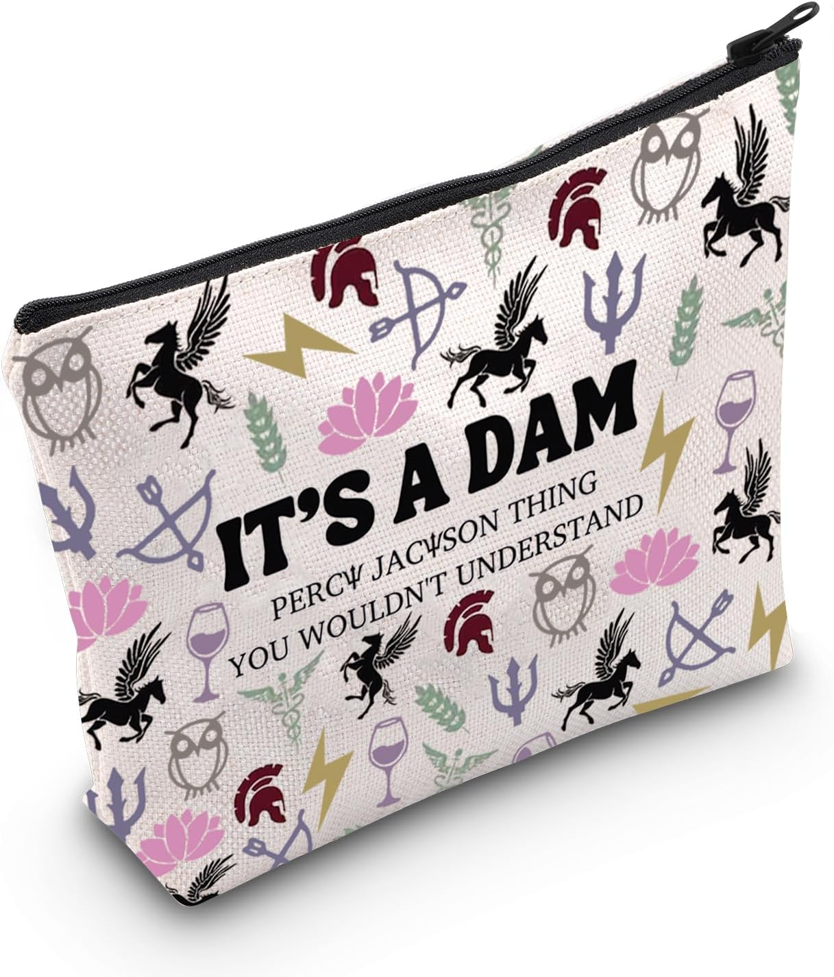 JNIAP Camp Blood Makeup Bag Camp Jupiter Gift 13 Cabins Gift I'D Rather Be in Camp Blood Zipper Pouch, It'S a DAM