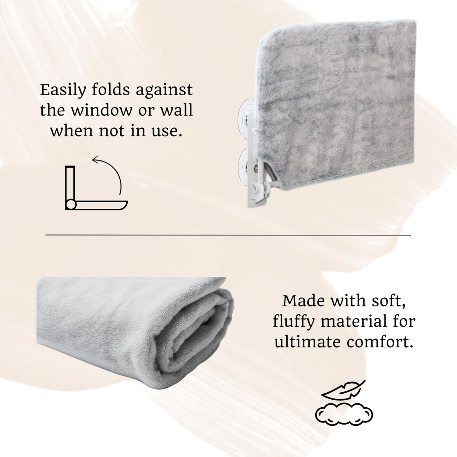 Pet Cat Hammock &ndash; Window-Mounted Cat Bed with Strong Suction Cups, Holds up to 15Kg &ndash; Space-Saving Hanging Perch for Indoor Cats image number 2