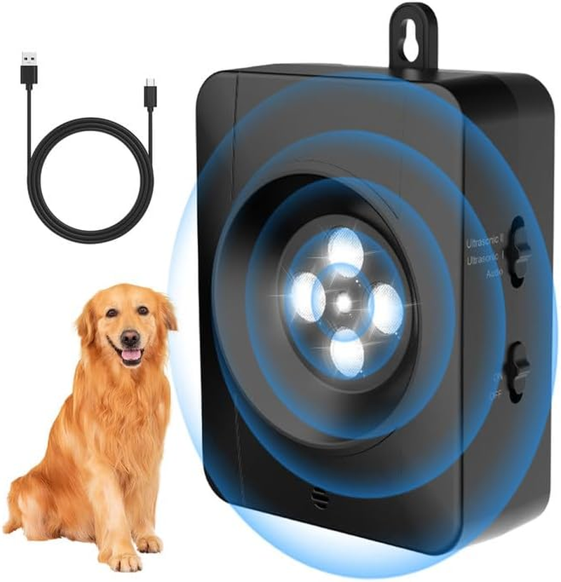 Anti-Bark for Dogs, anti Bark Device Dogs, 3 Levels Ultrasonic anti Bell Device, Pet Ultrasonic Dog Deterrent, Safe & Effective Dog Barking Deterrent, Outdoor Use for Large, Medium, Small Dogs