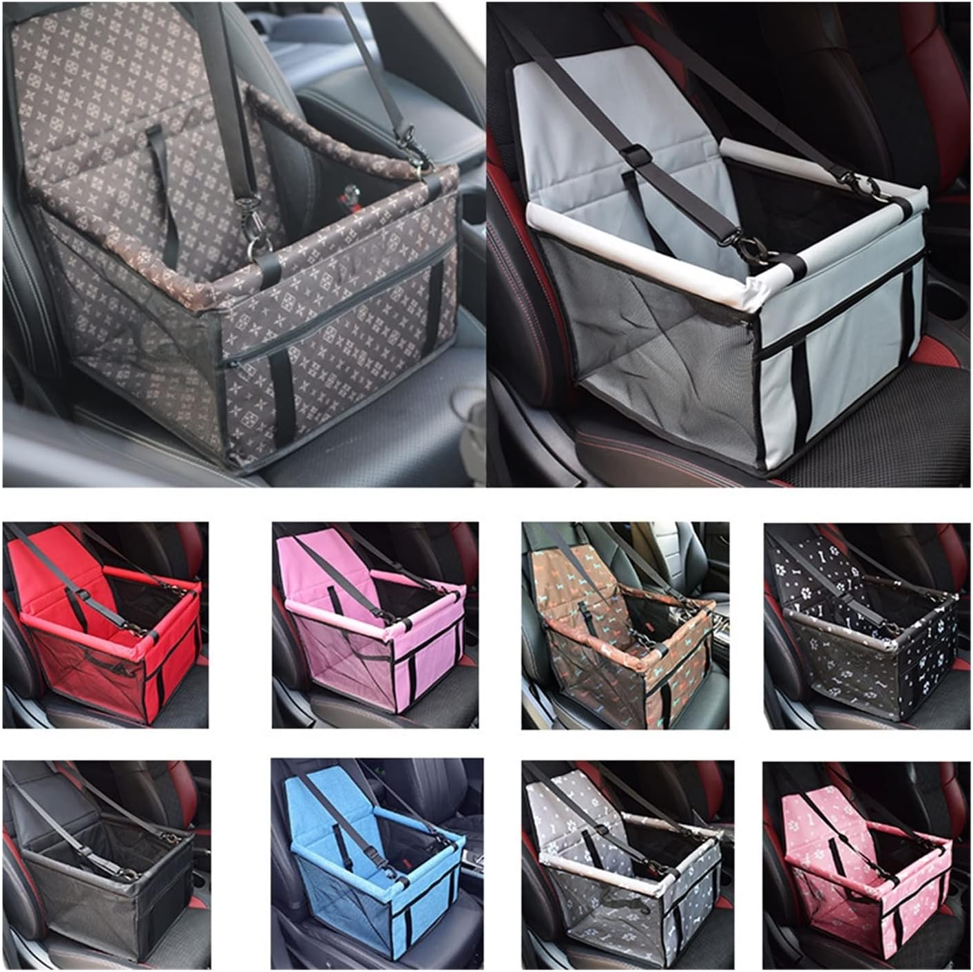 Dog Car Seat Cover Pet Carrier Dog Car Seat Cover Back Hammock Protector Transport Seat Bag Dog Hammock(Size:B-Grey) image number 4