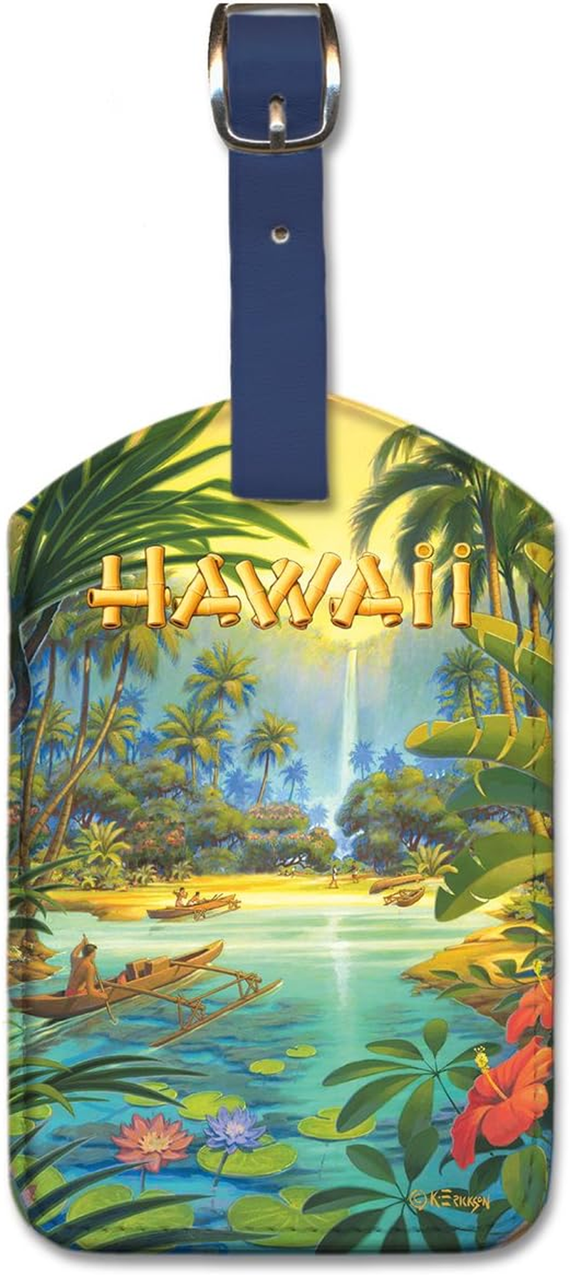 Pacifica Island Art Leatherette Luggage Baggage Tag - Aloha Hawaii by Erickson image number 2