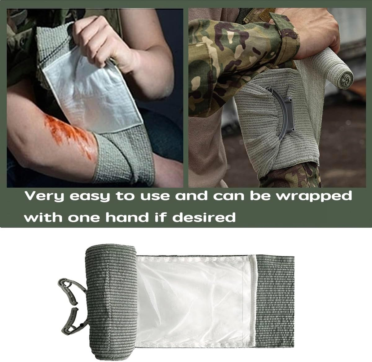 Israeli Bandages for Emergency Wound Care - Combat Trauma Dressing, Sterile Vacuum-Sealed, IFAK Supplies (4 Inches 2 Pieces)