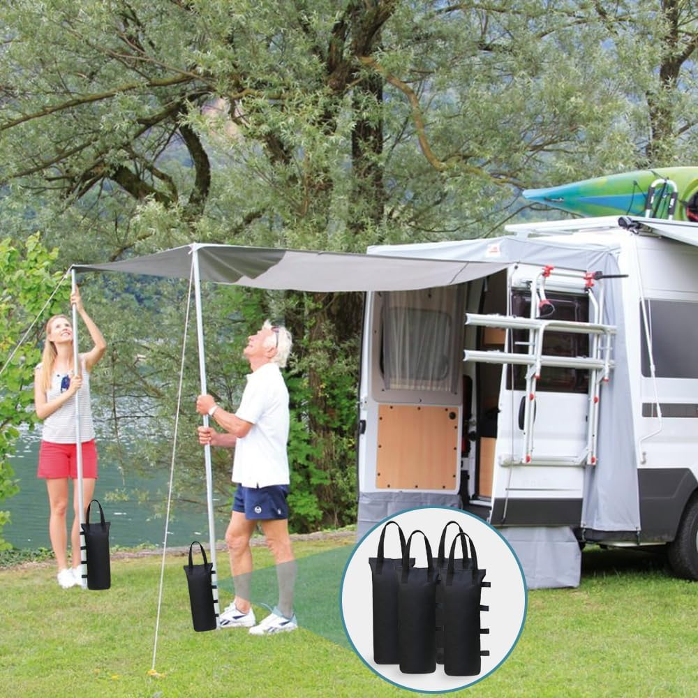 Cerkkapo Gazebo Sandbags, Pack of 4 Sandbags for Filling, 600D Oxford Thick Sandbag Weights for Gazebo, Weight Sand Bags for Gazebo, Sandbag for Pop-Up Gazebo, Tent, Parasol, 20 X 50 Cm image number 5