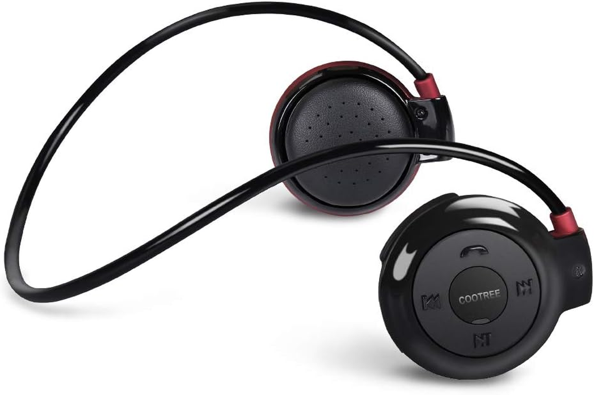 Cootree Wireless Headphone Sports Headset with Built in Microphone,Bluetooth Headphones behind the Head,Foldable and Carried in the Purse, Black/Red image number 4
