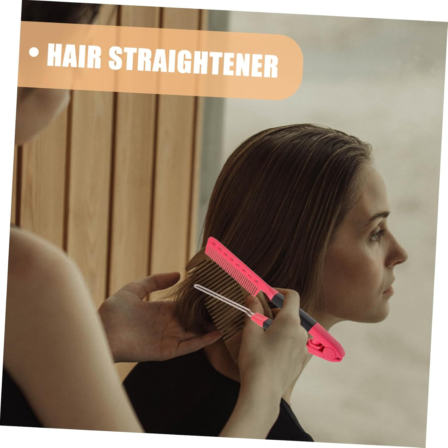 LOORGVEL V-Shaped Hair Straightener Comb 1 Piece Folding Hair Styling Tool for Women Adjustable Hairbrush for Straightening and Curling for Home Use image number 3