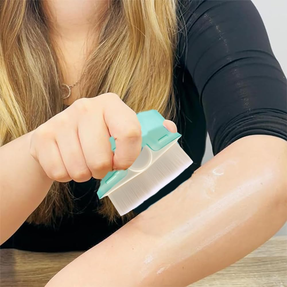 Kids Sunscreen Applicator - Suntan Lotion Applicator with Soft Bristles, Portable Foundation Makeup Brushes for Liquid Foundation Powder Cream,Portable Foundation Makeup Brushes (Green) - Green image number 2