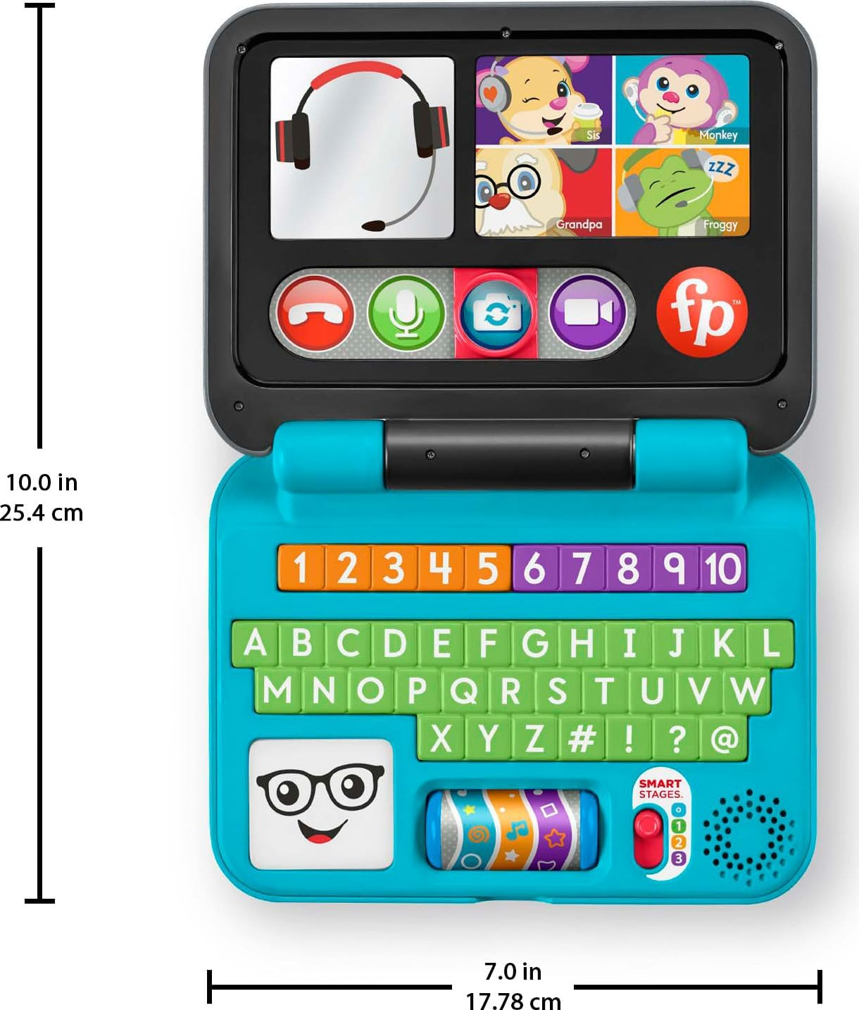 Fisher-Price Baby & Toddler Toy Laugh & Learn Let&rsquo;S Connect Laptop Pretend Computer with Smart Stages for Infants Ages 6+ Months​ image number 2