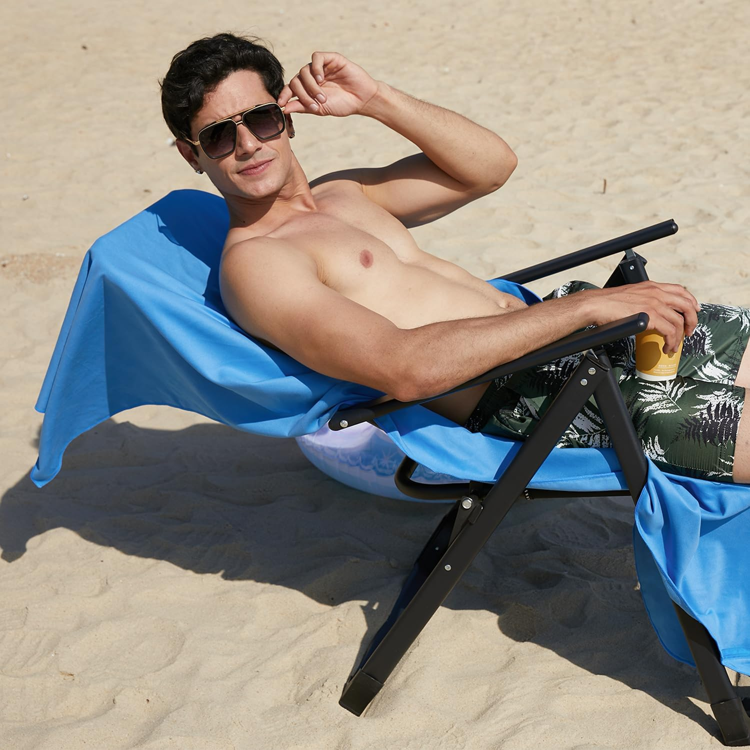 Rainleaf Antibacterial Microfiber Towel Large (24 X 48 Inches) Blue image number 5