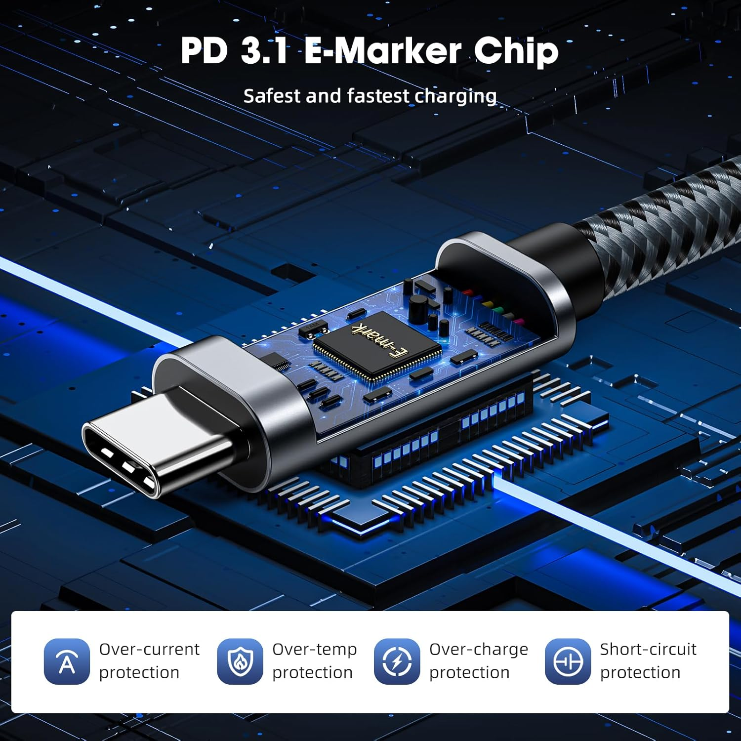 USB C Cable 0.5M, 240W, USB 4 Data Cable, 40Gbps, 8K HD Display, Thunderbolt 4/3 Compatible, Compatible with Iphone 16 15, Macbook, Hub, Docking and More (0.5M) image number 3