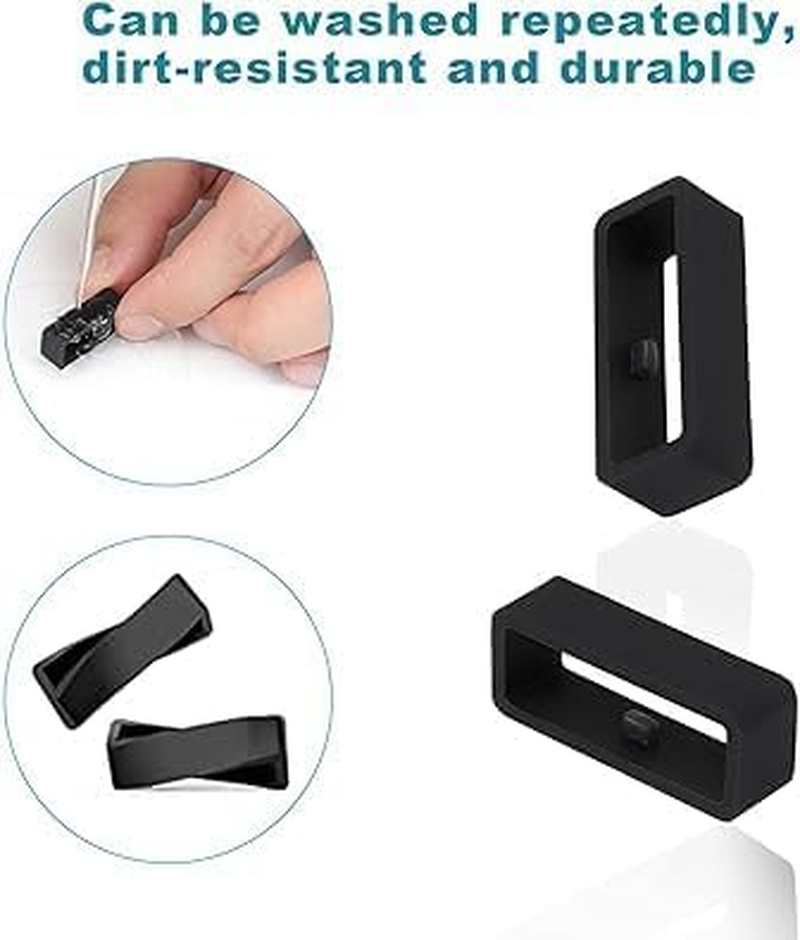 Pack of 8 Watch Strap Holder Loop, 16 Mm, 18 Mm, 20 Mm, 22 Mm, 24 Mm, 26 Mm, Silicone Watch Band Keeper Retainer Fastener Ring Parts for Smart Watch Band Wristband Replacement image number 2