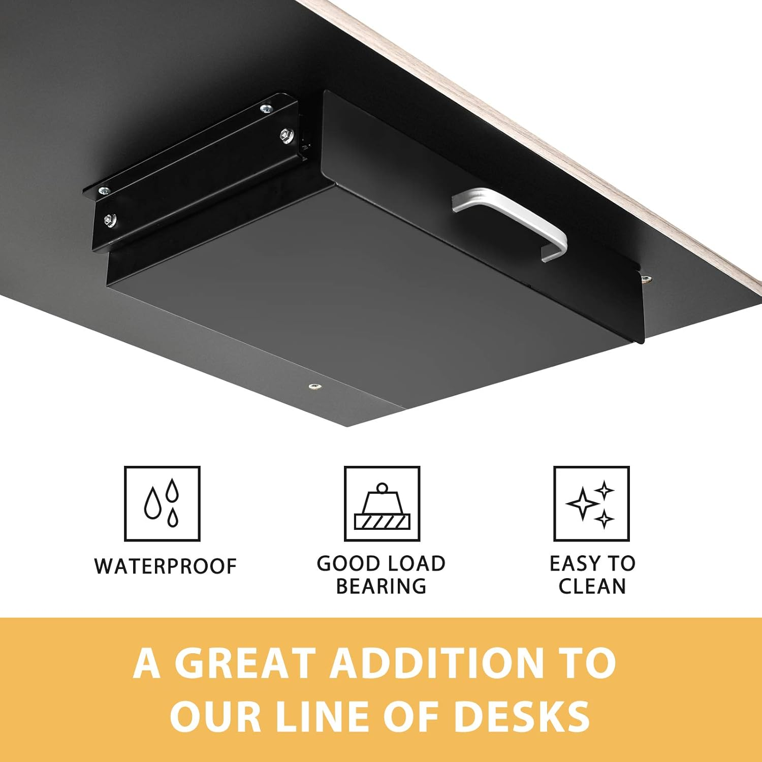 Gome under Desk Pull-Out Drawer - Storage Organizer Office Mounted, Easy Slide-Out Pencil Drawer for Saving Space, under Flat-Top Desk Storage Ideal for Sit-Stand Workstation image number 3