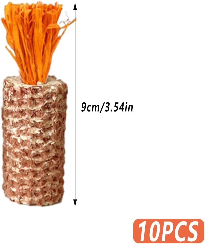 AIMALL 10Pcs Pet Bite Radish Hamster Toy Set, Corn Cob Chew Sticks for Guinea Pig Rabbit Totoro, Small Rodent Dental Care & Teething Toy for Hamster, Squirrel, Hedgehog (3.54In/9Cm) image number 5