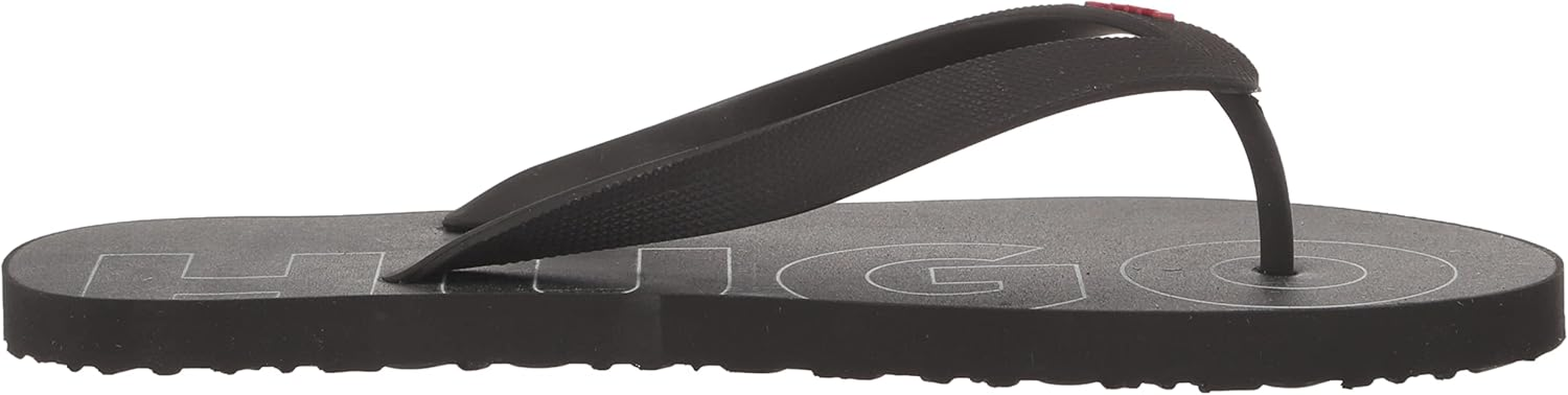 HUGO Men'S Bold Logo Denim Print Flip Flops image number 2