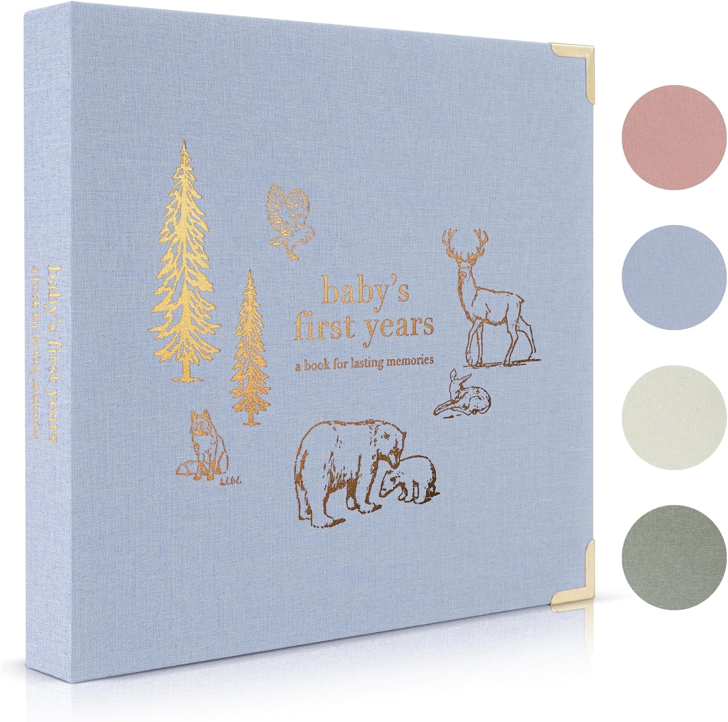 Keepsake Baby Memory Book for Boys and Girls &ndash; Timeless First 5 Year Baby Book &ndash; Gender Neutral Sage Baby Journal Scrapbook or Photo Album - a Milestone Book to Record Every Event from Birth to Age 5