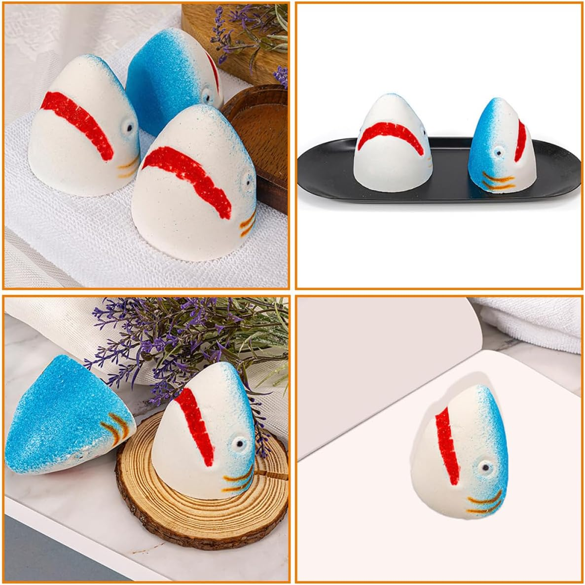 3Pcs Natural Bathing Bomb Shark Bubble Bath Salt Bomb Skin-Friendly Bath Salt Fragrance Bathing Travel-Friendly for Family Friends image number 2