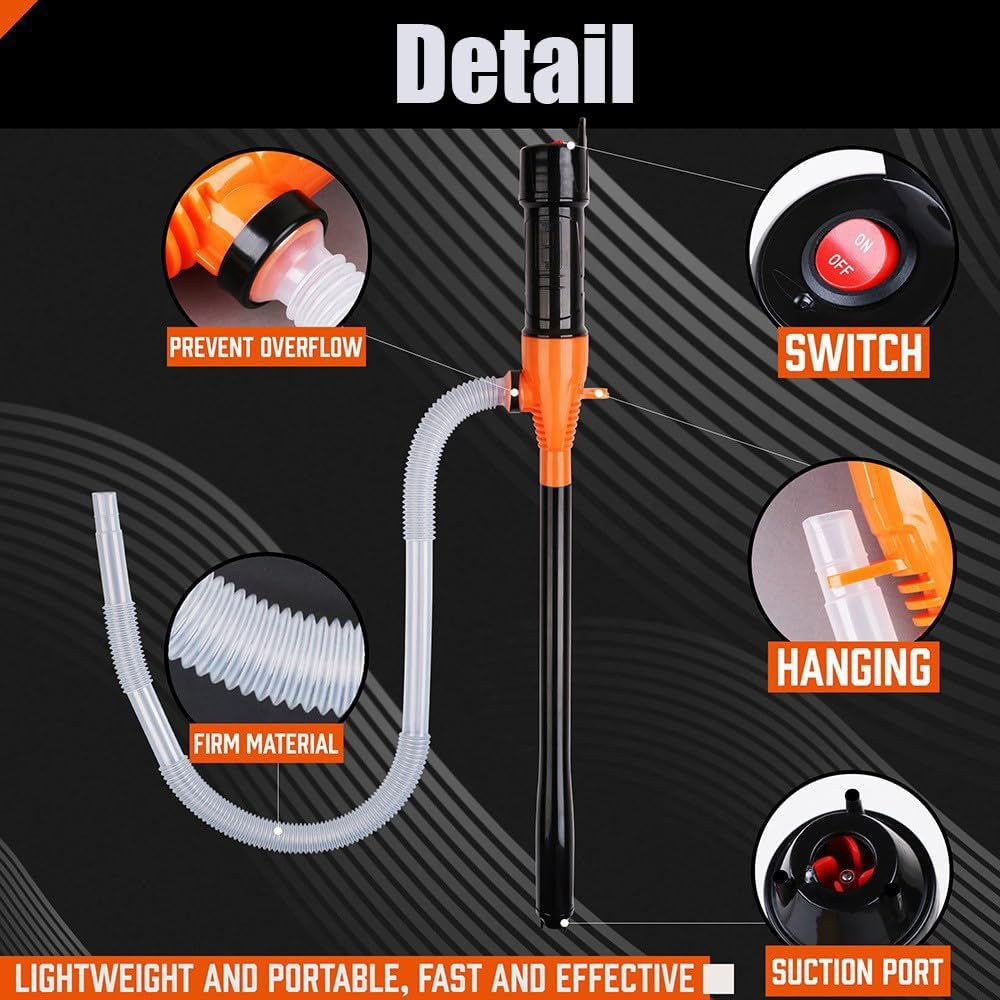 Power Oil Pumps,Self Priming Transfer Pump,Handheld Electric Oil Pump,Electric Transfer Pump,Operated Electric Siphon Pump,For Fuel, Diesel,Water Transfer image number 6