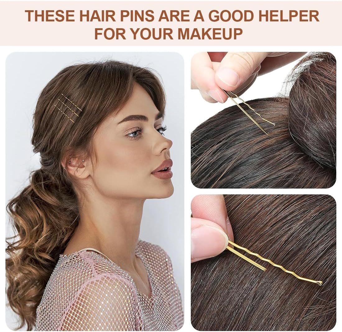 Thin Headbands, Plastic Hair Bands with Teeth, Colourful Headbands, Hair Bands, DIY Non-Slip Headbands with Hair Pins, Metal Hair Clips, Wave Shape Bobby Pins, Hairpin Set for Women and Girls image number 3