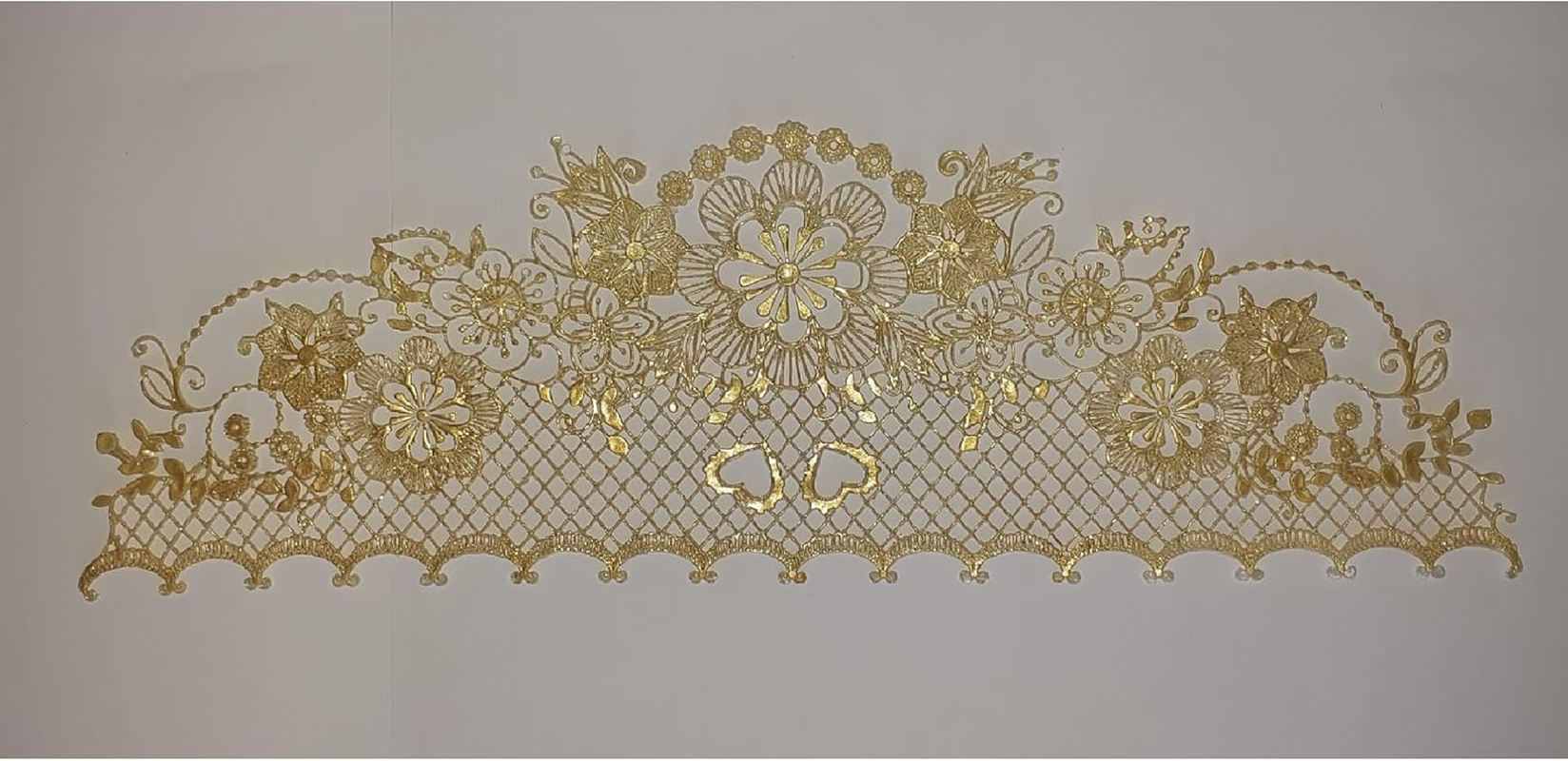 Generic Edible Laces for Cakes, Happy Birthday, Cake Toppers, Gold Shiny Cake Decorations, Birthday Party Decorations, Christmas Decorations (Golden) - Silver image number 2