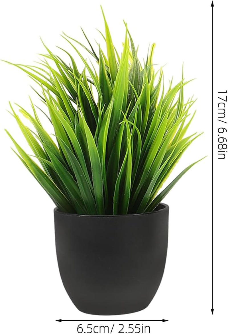 VANZACK 4Pcs Potted Artificial Plastic Plants Mini Faux Plant with Black Pots Faux Succulents Plants Indoor Fake Desk Plant for Home and Office Desktop Decor image number 1