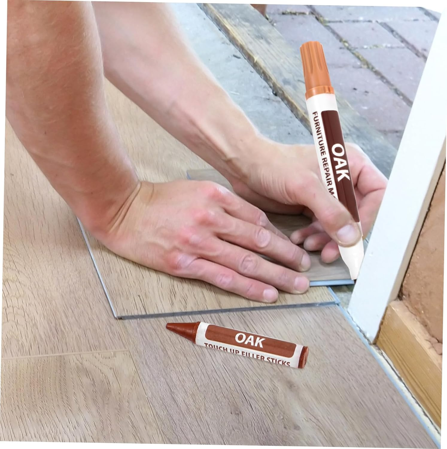 Furniture Touch-Up Markers Wood Scratch Repair Markers Paint for Wood Floor Repair Kit Furniture Maker Convenient Drawing Pens image number 1