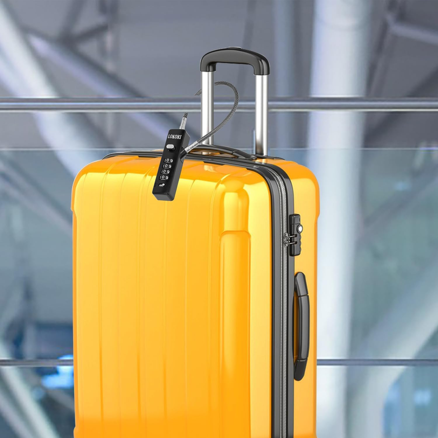 Chain Link Lock, 3 Insterchangeable Multi-Length Cables Zinc Alloy Combination Lock, with 1/5 Inch Locking Cable, Wide Use for Small Bike, Outdoor Fence, Suitcase, Travel Luggage