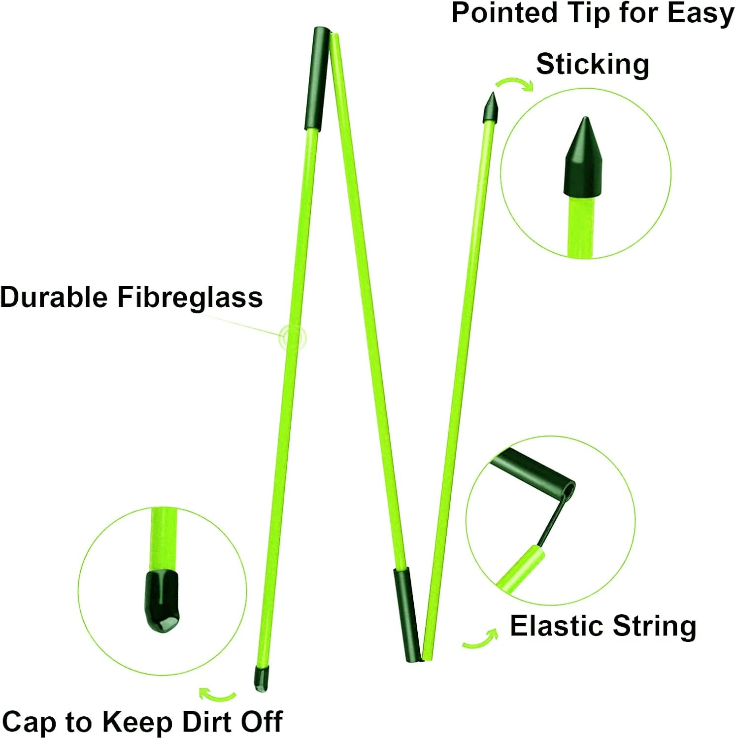 Eshan Golf Alignment Sticks 2 Pack Swing Training Aid Equipment Collapsible Trainer Practice Rods Posture Corrector in Handy Storage Tube Case for Men Women Golfer Swinging - Orange image number 4