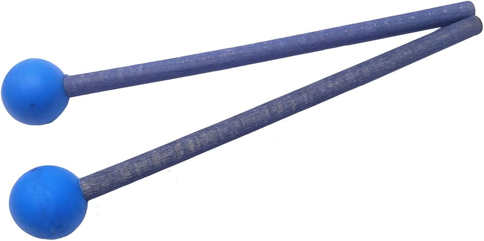 1 Pair 7.5 Inch Long Rubber Xylophone Mallets Tongue Drum Mallets Percussion Sticks Hammer with Wooden Handle Music Instrument Accessory (Blue) image number 2