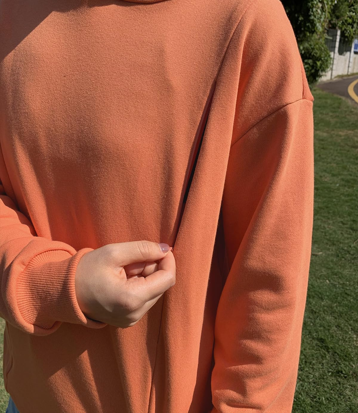 TAIUICY Women Maternity Nursing Sweatshirt Comfort Friendly Zip Breastfeeding Pullover Mama'S Boobery Always on Tap Sweater image number 6