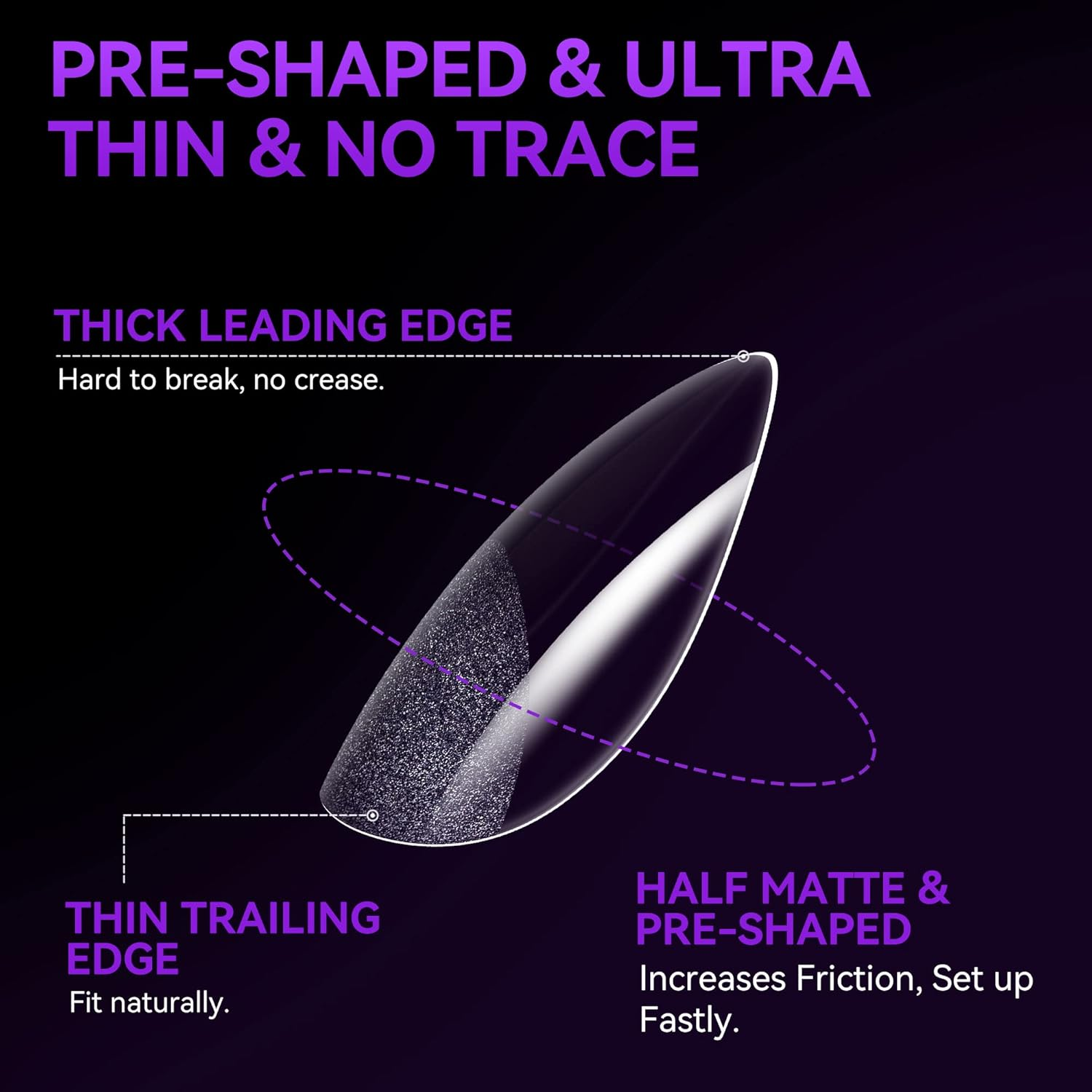 Gelike EC Nail Tips Almond for Salon: Almond Short Soft Gel Nail Tips for Manicure 240 Pcs 18 Sizes image number 1