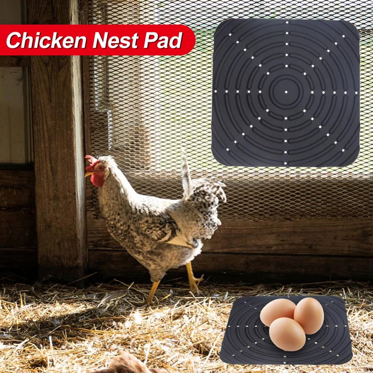 AIMALL Premium Silicone Chicken Nest Pad &ndash; Washable and Durable Nest Bedding for Poultry, Measures 11.81 Inches Square, Ideal for Chicken Coops and Layer Boxes image number 5