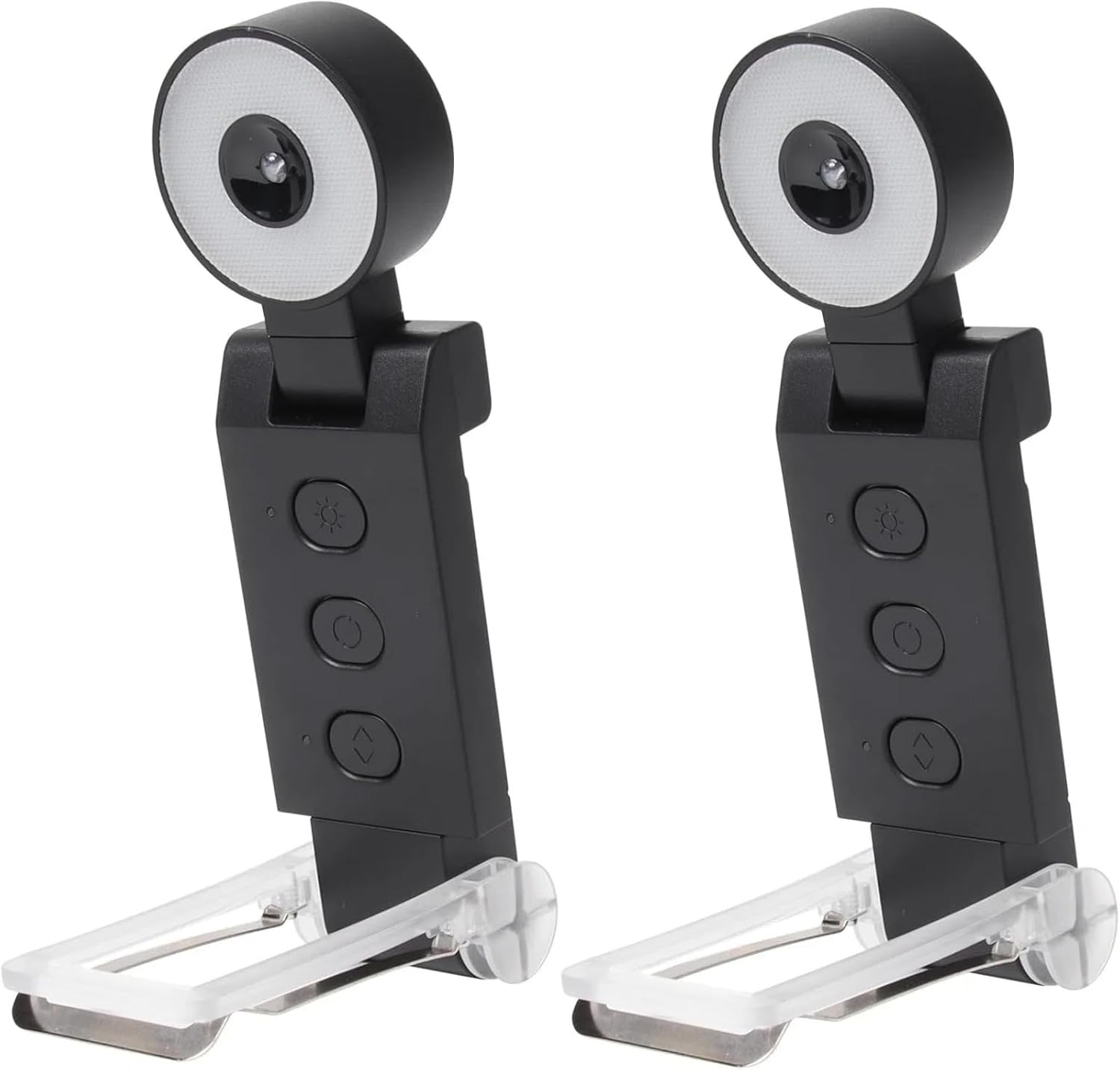 Book Light, USB Rechargeable Clip-On Reading Light, 30 Adjustable Modes, Eye-Caring,Flashlight with Timer, Perfect for Book Lovers/Travel (Black-Round)