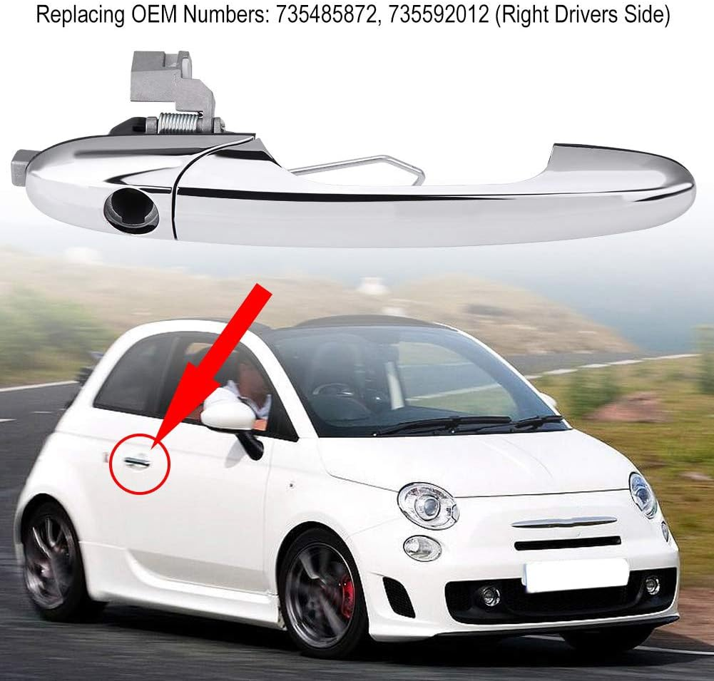 Exterior Door Handle,Right Hand Drive Outer Door Handle for Fiat 500 - OEM 735592026, 73545876(Pull the Hand on the Right) image number 5