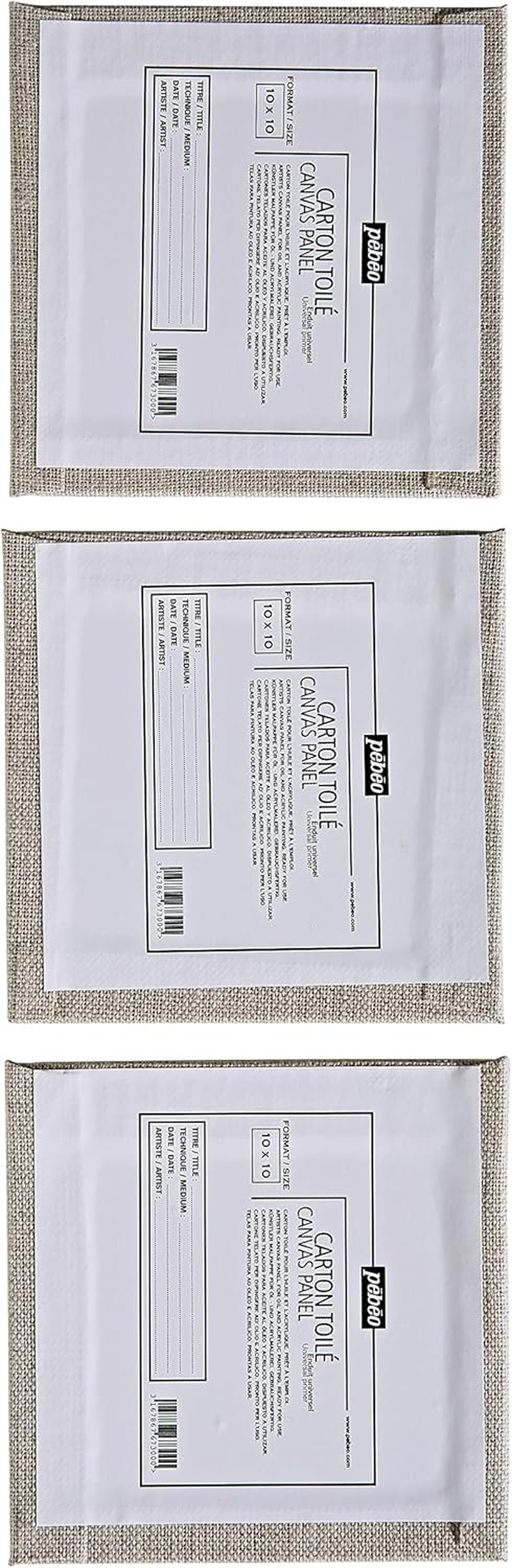 Pebeo Canvas Board (Linen) 10X10CM 3P image number 6