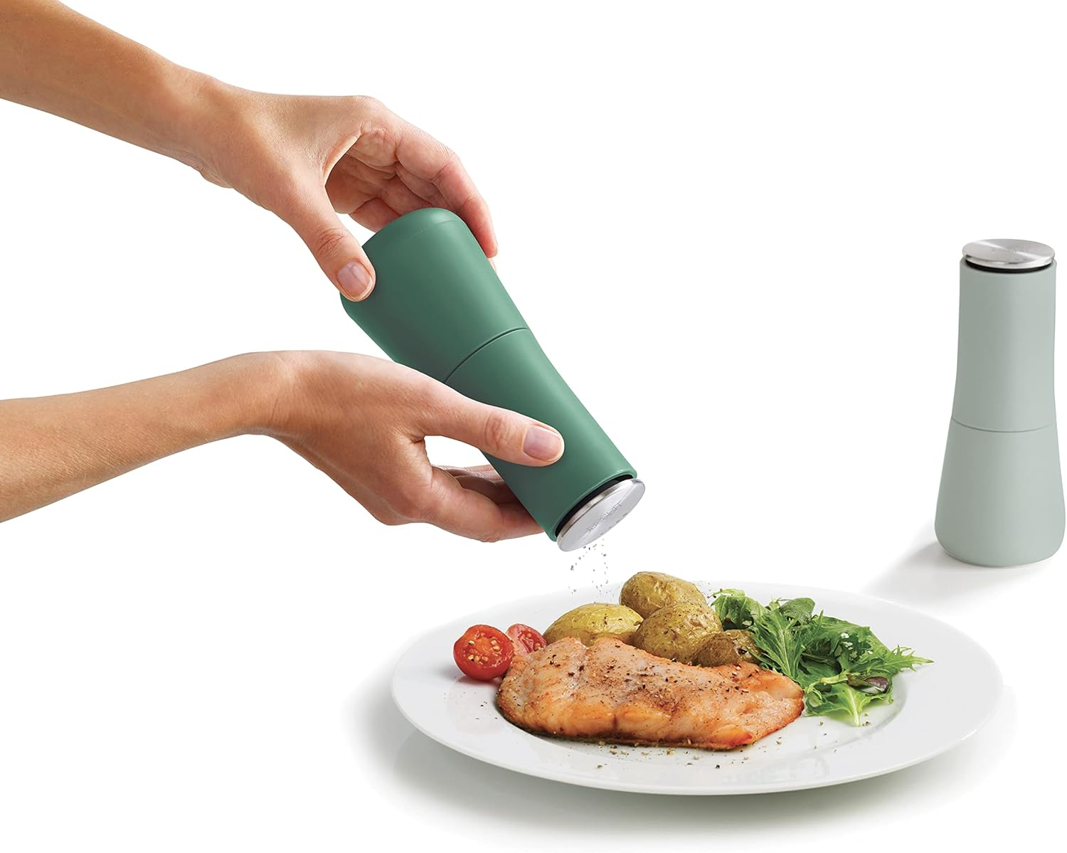 Joseph Joseph Milltop Non-Spill Salt & Pepper Mill Set - Editions (Sage) image number 1
