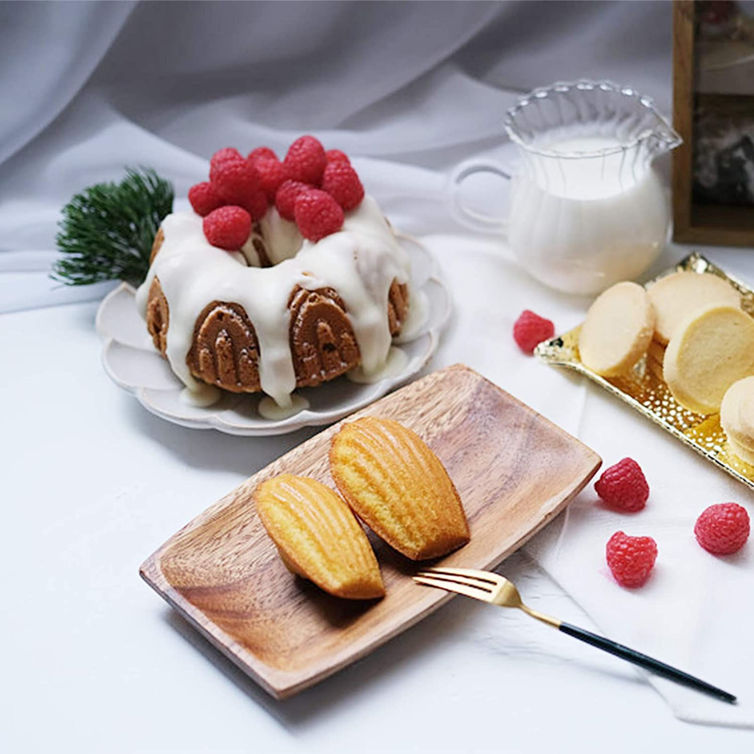 Madeleine Pan, 2 Pack Silicone Madeline Cookies Pan, 9 Cavities Madeline Mold Nonstick Baking Pan for Make Madeleine Cookies, Madeleines (Red) - Red image number 4