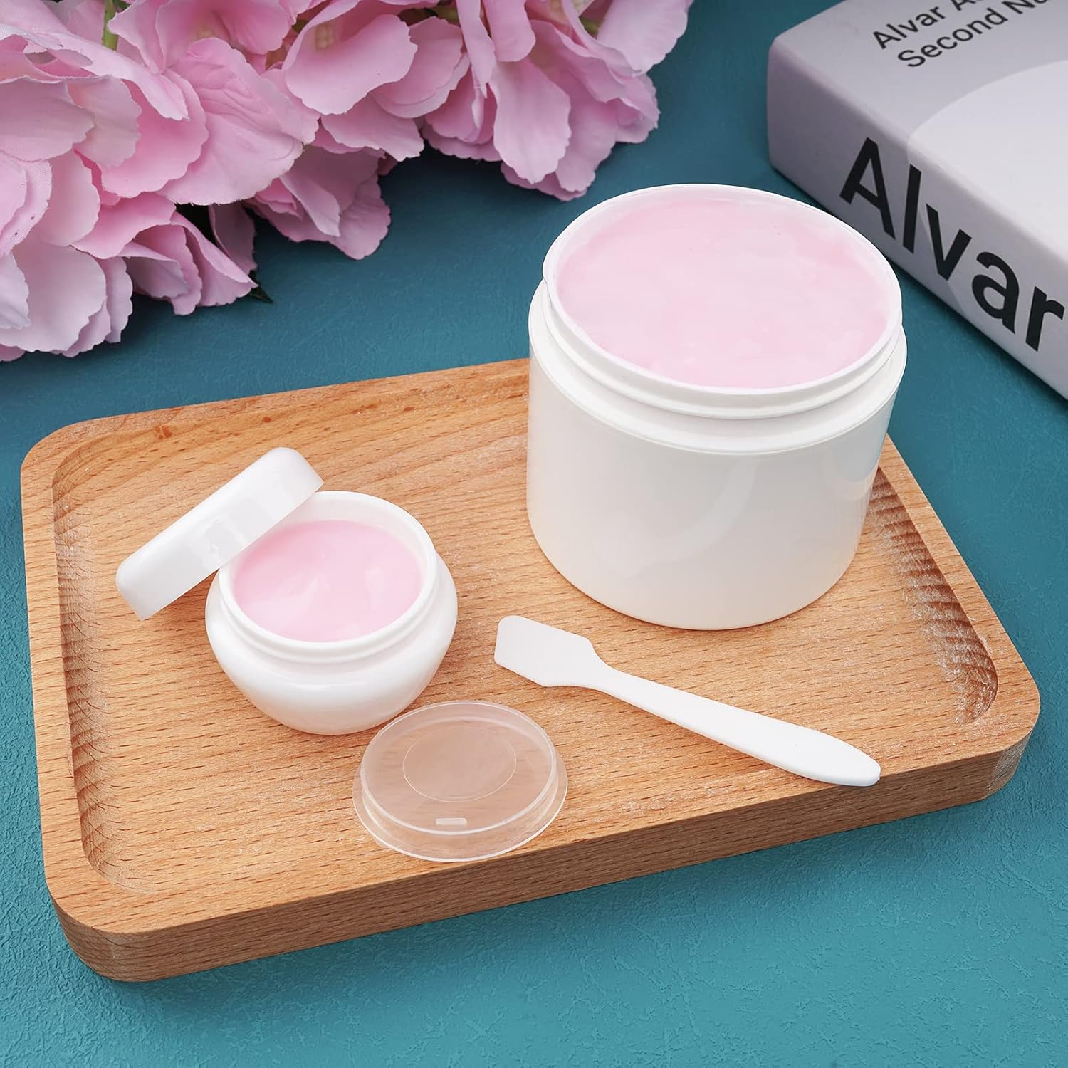 6Pcs Plastic Small Travel Containers for Toiletries, Leakproof Refillable Cosmetics Makeup Jars with Lids for Cream Gel Paste image number 2