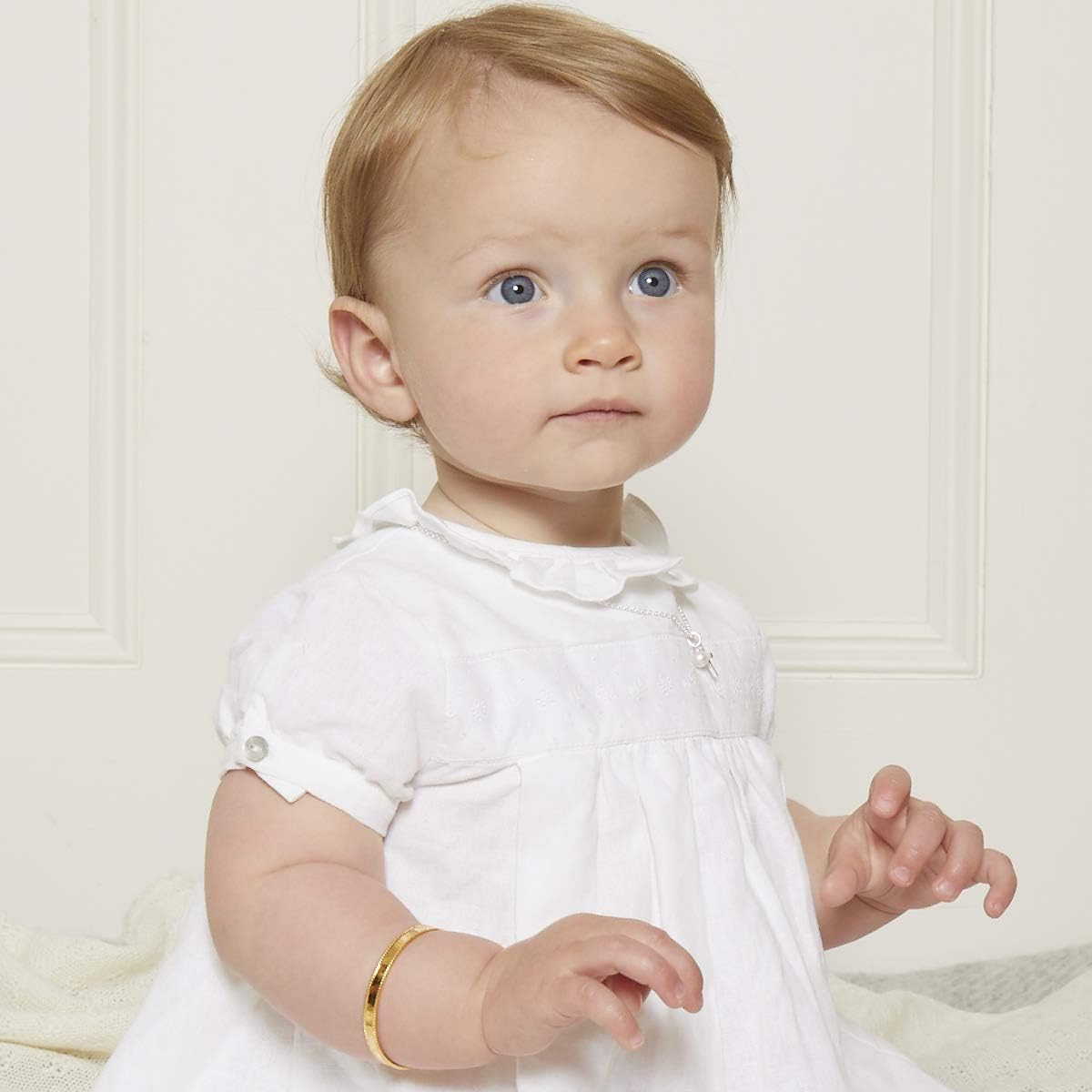 Molly Brown London 18Ct Gold Vermeil Sterling Silver Heritage Christening Bangle | Naming Ceremony Gift | Baby Bangle | 1St Birthday Gift image number 2