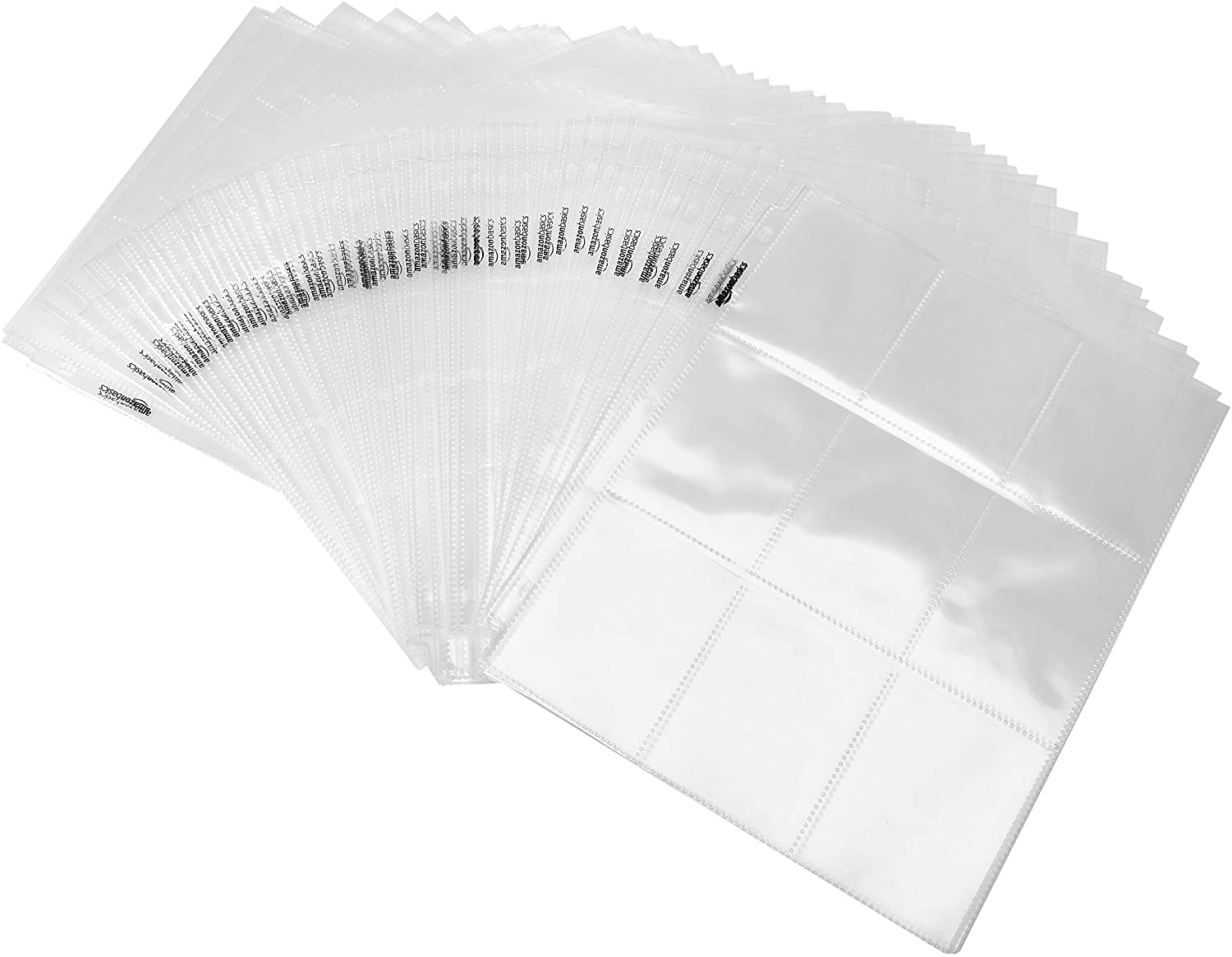 Amazon Basics 9 Sleeve Card Protectors Binder Sheet - 100-Pack