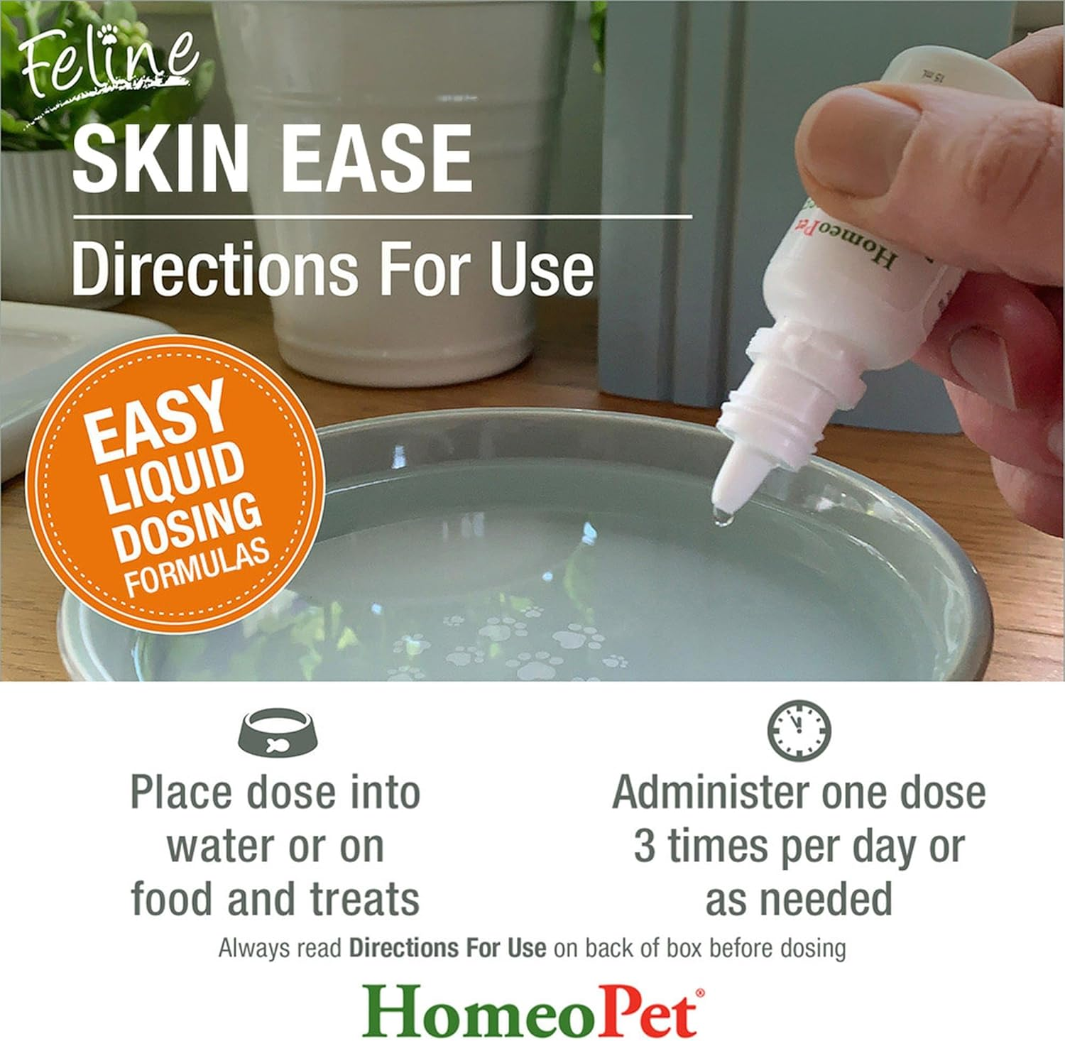 Homeopet Feline Skin Ease 15 Ml &ndash; Natural Cat Skin Relief Drops for Irritated Skin, Chewing, Scratching & Hair Loss &ndash; Natural Remedy to Relieve Cat Skin Issues & Support Healthy Coat. Vet Approved image number 4