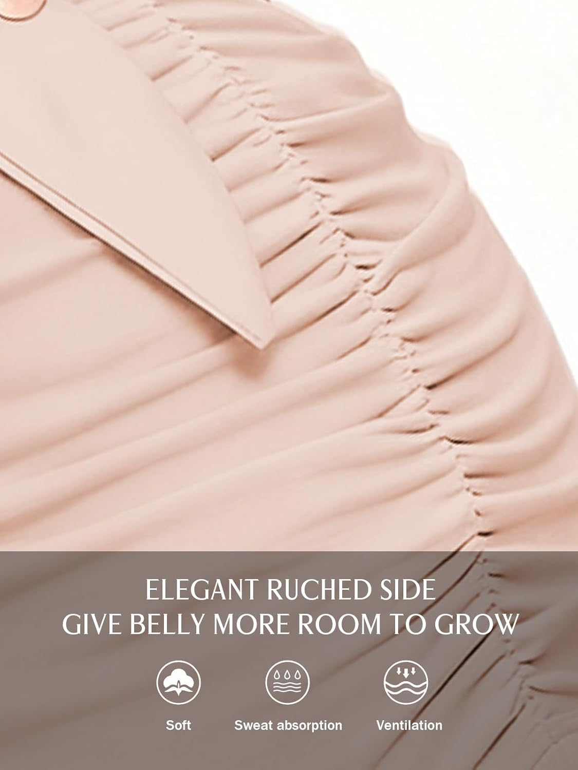 Eztree Womens Maternity Tops Long Sleeve Cinched-Waist Hoodie Pregnancy Clothes image number 1